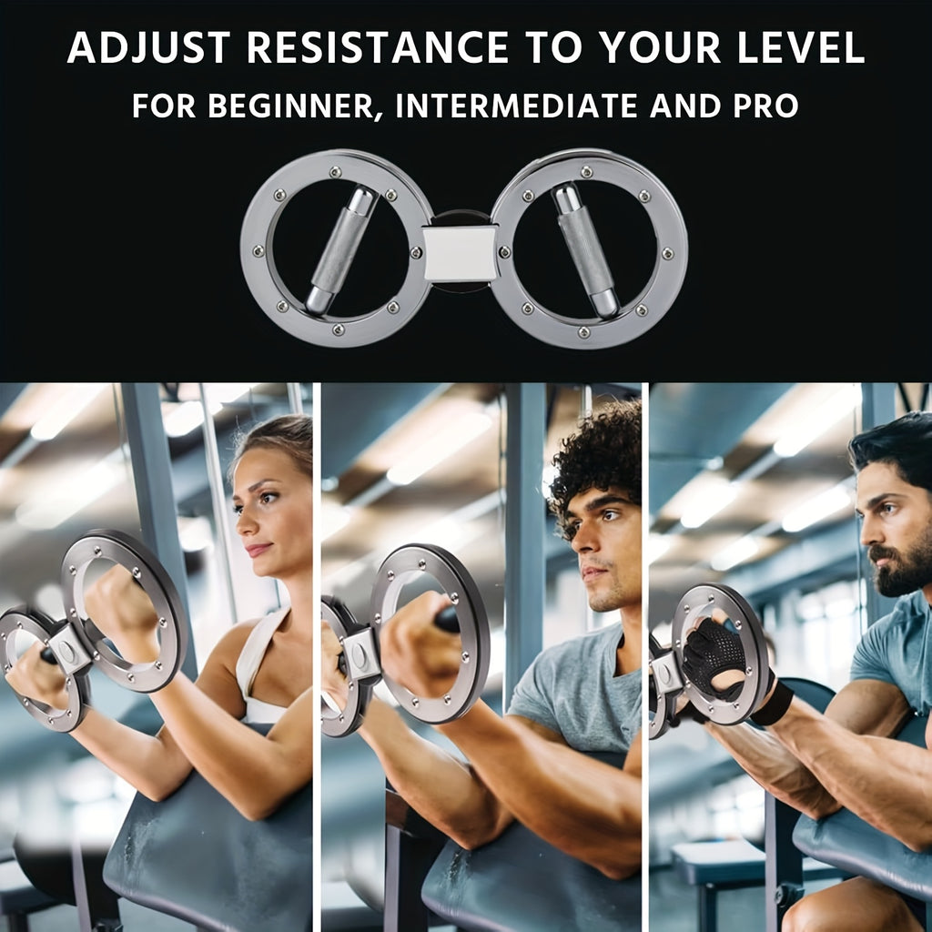 Adjustable Resistance Speed Arm Machine - 360° Rotating Forearm Trainer & Grip Strengthener with Dual Wheels, Stainless Steel - Core, Chest, Triceps & Biceps Workouts for Home Gym, Boxing, Combat Training - No Power Needed, Use, Sleek Fitness Equipment,