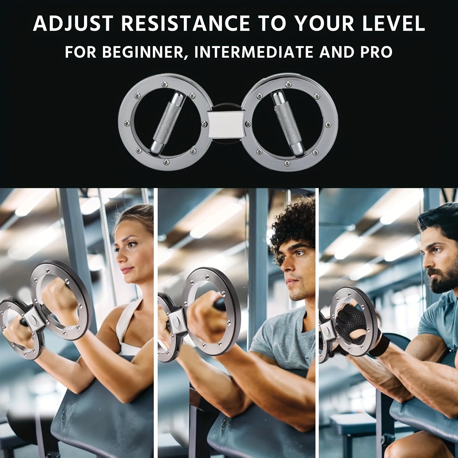Adjustable Resistance Speed Arm Machine - 360° Rotating Forearm Trainer & Grip Strengthener with Dual Wheels, Stainless Steel - Core, Chest, Triceps & Biceps Workouts for Home Gym, Boxing, Combat Training - No Power Needed, Use, Sleek Fitness Equipment,