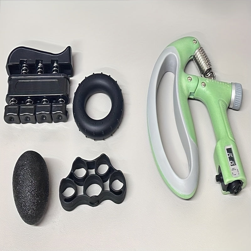 A Set of 5 Mechanical Counting Grip Strengtheners Ranging from 22.05-220.46LB, Designed for Professional Hand Strengthening Training with Adjustable Resistance. This Finger Trainer Enhances Muscle Coordination And Increases Hand Strength. It'S Portable