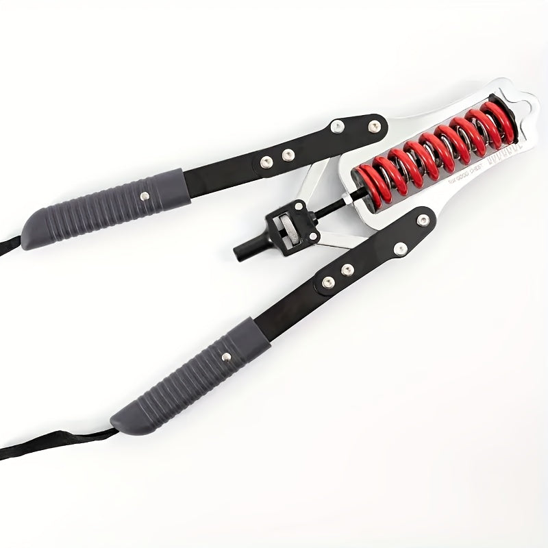 1pc Adjustable Arm Strength Trainer - 33.07-165.35LB Resistance, Stainless Steel & PVC, Multi-Functional Home Gym Equipment for Men'S Chest Muscle Workout, Red/Black, Ideal for Christmas, Easter, Thanksgiving, Valentine'S Day Gifts, Gym Accessories, Gym