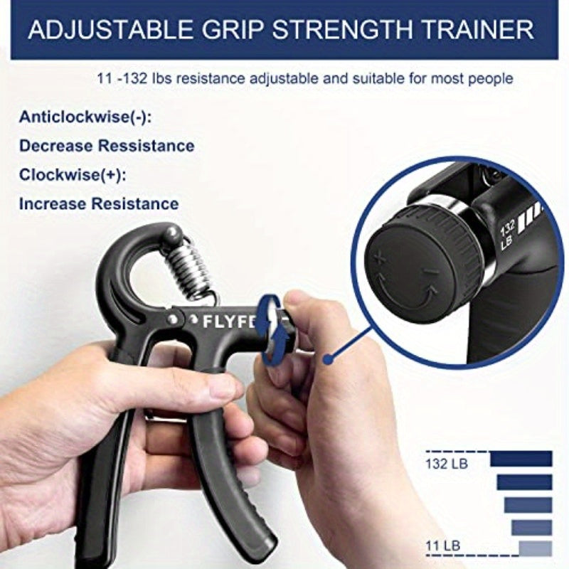 FLYFE Grip Strength Trainer Plastic 2 Pack 11132 lbs Forearm Strengthener Hand Squeezer Adjustable Resistance Hand Grip Strengthener for Muscle Building and Injury Recovery, Hand Grip Strengthener Plus Size, Grip Strength Trainer, Hand Grip Strengthener