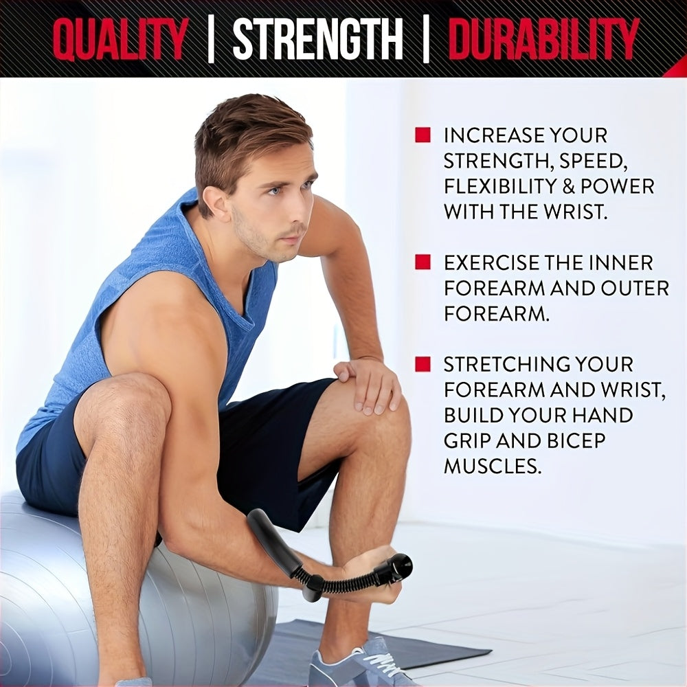 Adjustable Wrist & Forearm Strength Trainer - Stainless Steel Grip Strengthener with Adjustable Straps for Home Workouts, Black, Grip Strength Workouts | Secure Strap Feature | Stainless Steel Construction, Grip Strength Trainer