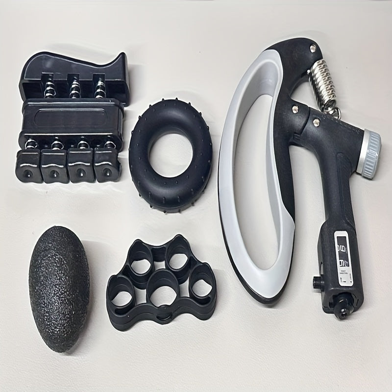 A Set of 5 Mechanical Counting Grip Strengtheners Ranging from 22.05-220.46LB, Designed for Professional Hand Strengthening Training with Adjustable Resistance. This Finger Trainer Enhances Muscle Coordination And Increases Hand Strength. It'S Portable