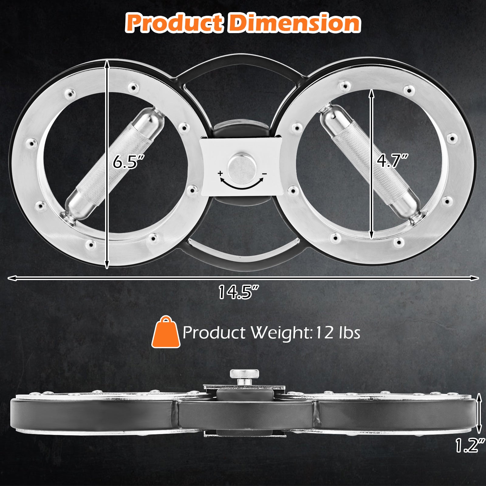 COSTWAY 12 LBS Burn Machine, Arm Workout Equipment for Men & Women w/ Adjustable Resistance & 360° Rotation, Forearm Strengthener, Upper Body Strength Trainer for Home/ Gym & Rehabilitation