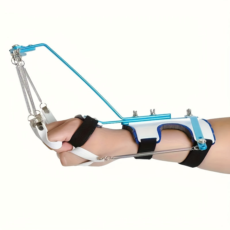 1 Adjustable Finger Exerciser for Hand, Wrist & Finger Rehabilitation - Ergonomic Comfort Fit, Stainless Steel with White Grips, Adjustable Resistance Levels (3.94-7.87inch) for Stroke Recovery, Muscular Dystrophy Prevention & Hand Relax