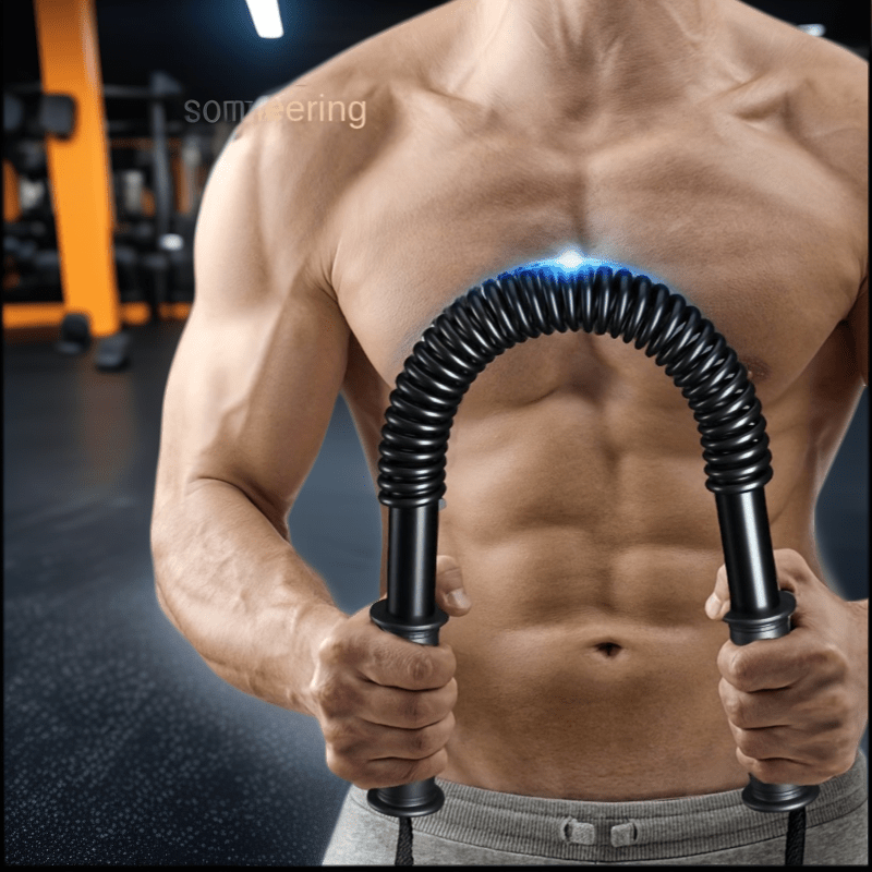 4-Size Adjustable Arm & Chest Strengthener - Unisex Black Iron Fitness Equipment for Home Gym, No Power Needed, Perfect Christmas Halloween Gift for Men & Women, Workout Accessories, Sleek Design, Sturdy Construction, Durable Construction, Best for