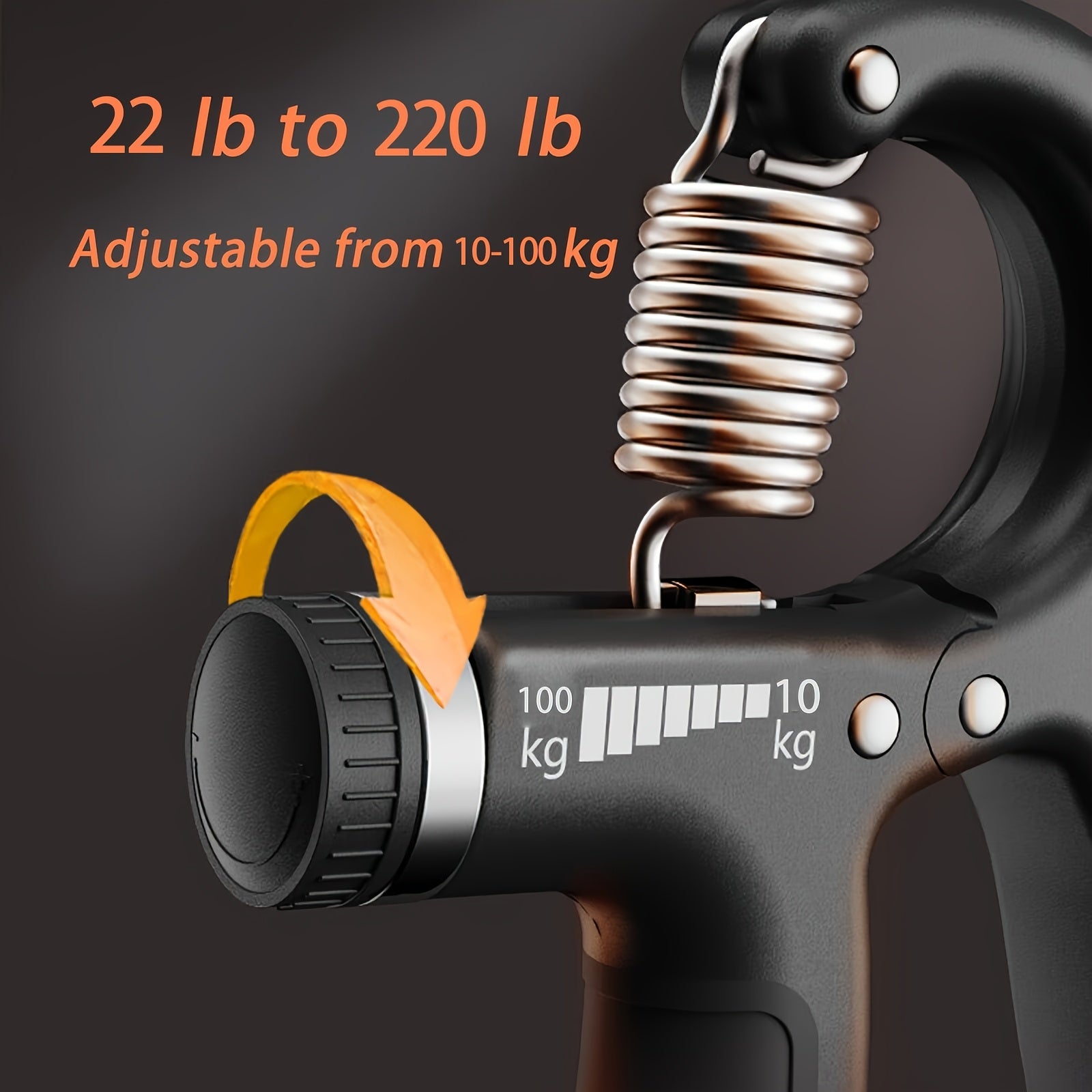 1pc Adjustable Grip Strength Trainer, 22.05-220.46LB Resistance, Stainless Steel & PP Anti-Slip Hand Gripper for Rock Climbing and Extreme Sports Training, Muscle Building and Injury Recovery Finger Exerciser, Fits All Sizes - Light Blue/Light Gray | Back