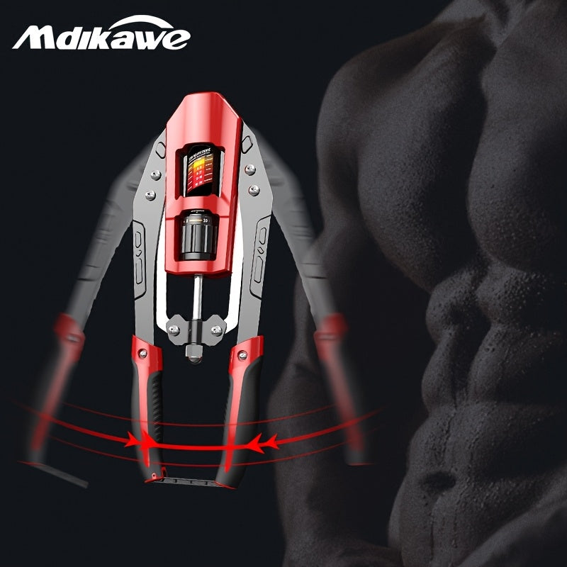 Mdikawe Basic Adjustable Hydraulic Power Arm Exercise Twister - 22-440lbs Chest Exerciser with 3-Level Adjustable Paddles, Ergonomic Design & Red/Black - Home Gym Fitness Equipment for Men & Women, Core Strength & Toned Arms, Gym Accessories, Versatile