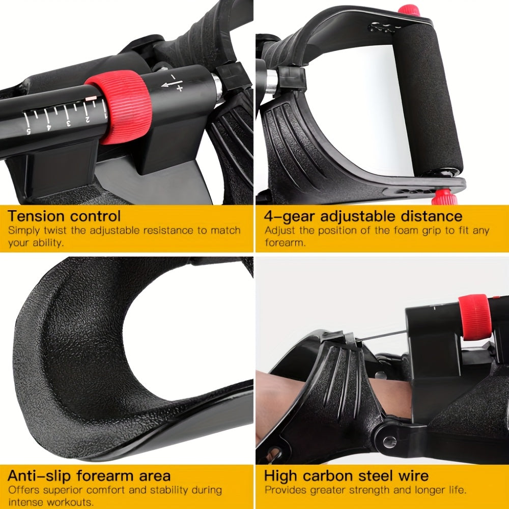1 Adjustable Portable Wrist Strengthener, Tennis Wrist Trainer, 8-Strand Arm Exerciser for Beginners, Without Battery