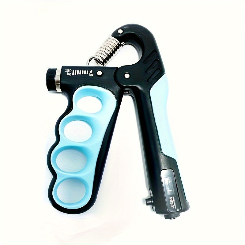 1pc Mechanical Counting Grip Strength Trainer, Adjustable 5-150Kg Resistance, Hand Exercise for Muscle Training, PP Material, Blue/Green/Purple, No Power Required, Fitness Equipment for Home & Gym Use