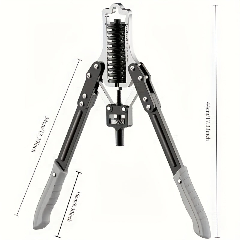 1pc Adjustable Arm Strength Trainer - 33.07-165.35LB Resistance, Stainless Steel & PVC, Multi-Functional Home Gym Equipment for Men'S Chest Muscle Workout, Red/Black, Ideal for Christmas, Easter, Thanksgiving, Valentine'S Day Gifts, Gym Accessories, Gym