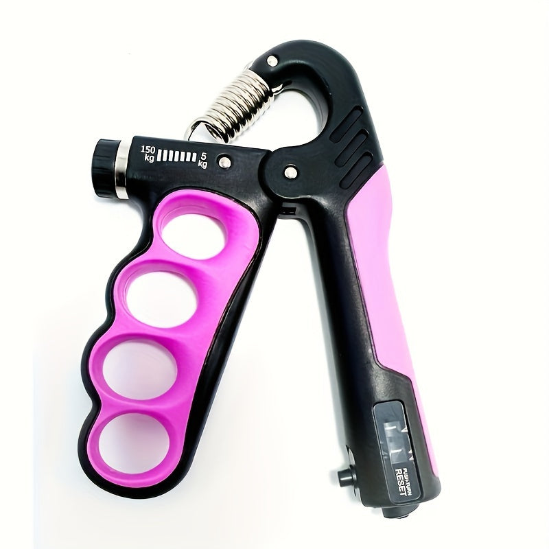 1pc Mechanical Counting Grip Strength Trainer, Adjustable 5-150Kg Resistance, Hand Exercise for Muscle Training, PP Material, Blue/Green/Purple, No Power Required, Fitness Equipment for Home & Gym Use