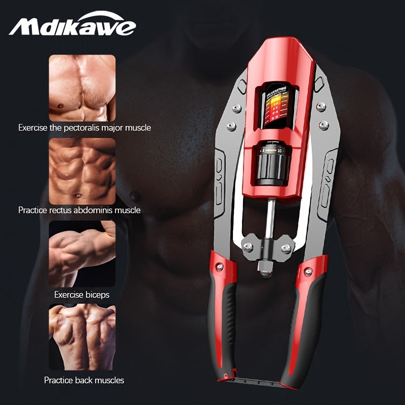 Mdikawe Basic Adjustable Hydraulic Power Arm Exercise Twister - 22-440lbs Chest Exerciser with 3-Level Adjustable Paddles, Ergonomic Design & Red/Black - Home Gym Fitness Equipment for Men & Women, Core Strength & Toned Arms, Gym Accessories, Versatile