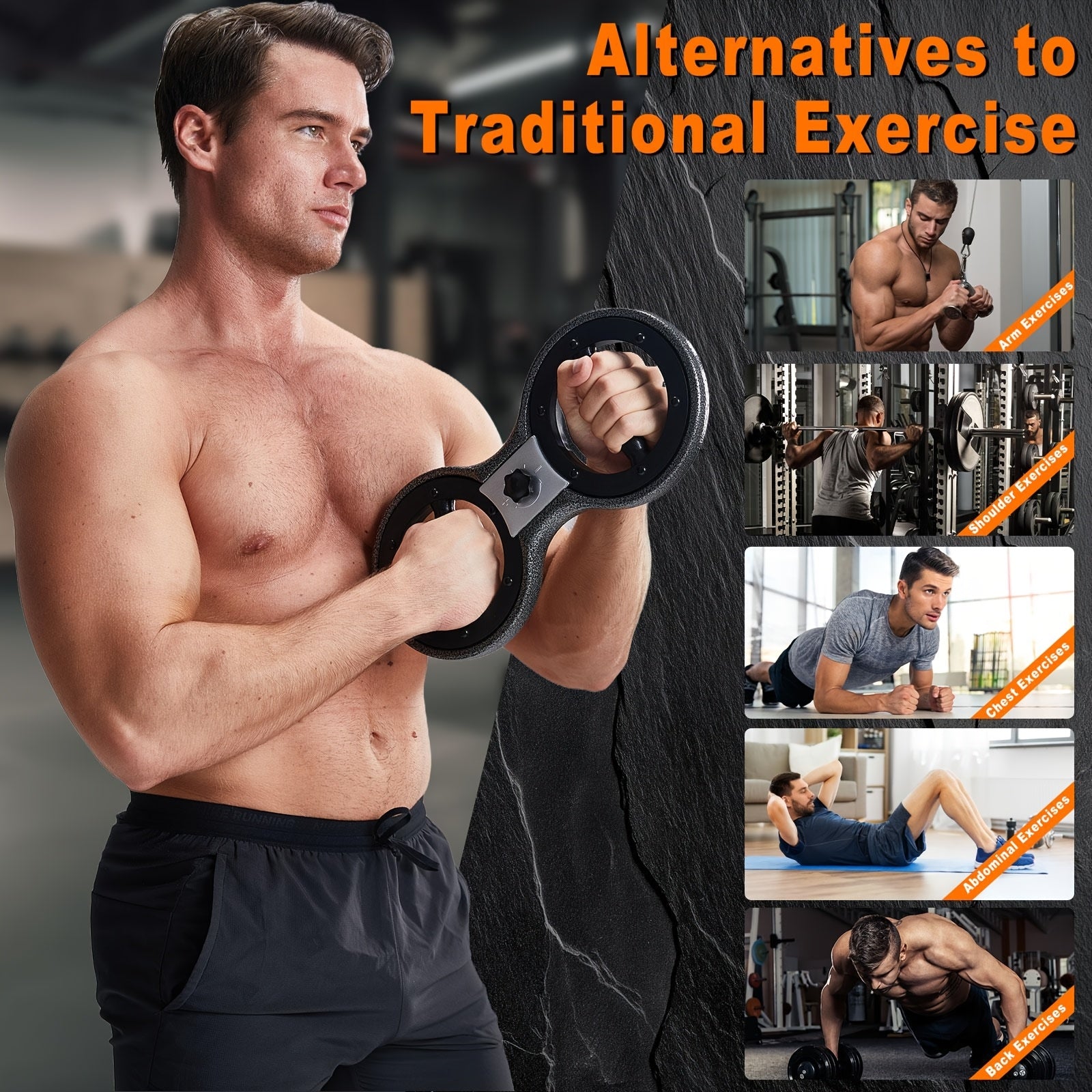 HOTWHVE Forearm Strength Trainer with Adjustable Resistance - Heavy-Duty Non-Electric Arm Curl Device, 360° Rotating Grip for Boxing, MMA, Weightlifting, Home Gym - Portable Forearm Builder for All Fitness Levels (Black), Boxing Workout Tool, Durable