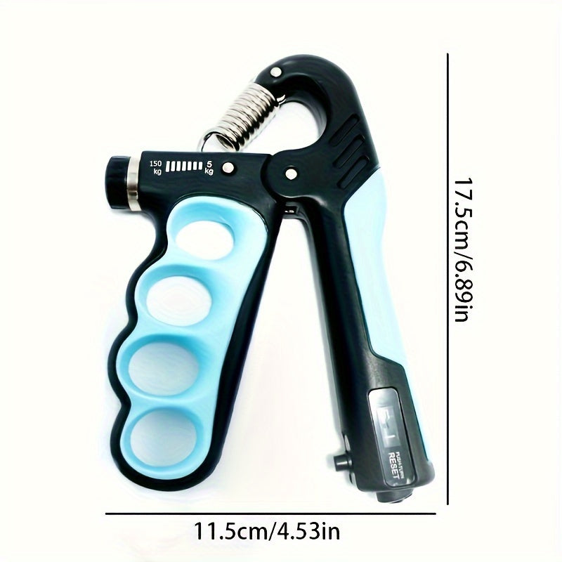 1pc Mechanical Counting Grip Strength Trainer, Adjustable 5-150Kg Resistance, Hand Exercise for Muscle Training, PP Material, Blue/Green/Purple, No Power Required, Fitness Equipment for Home & Gym Use