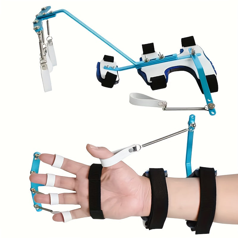 1 Adjustable Finger Exerciser for Hand, Wrist & Finger Rehabilitation - Ergonomic Comfort Fit, Stainless Steel with White Grips, Adjustable Resistance Levels (3.94-7.87inch) for Stroke Recovery, Muscular Dystrophy Prevention & Hand Relax