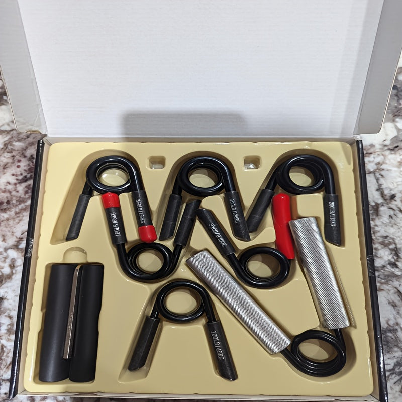 50-350 lbs Adjustable Hand Grip Strengthener Set with 4/7pcs - Aluminum, Non-Slip Design for Muscle Training & Exercise, Includes 2 Sets with Different Resistance Level