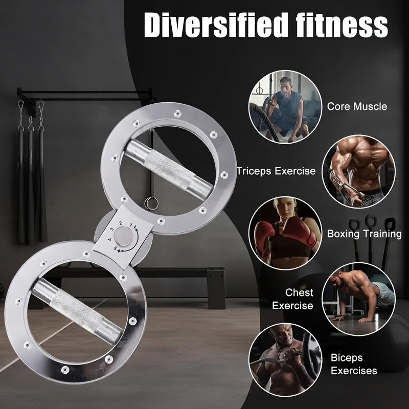 Adjustable Resistance Speed Arm Machine - 360° Rotating Forearm Trainer & Grip Strengthener with Dual Wheels, Stainless Steel - Core, Chest, Triceps & Biceps Workouts for Home Gym, Boxing, Combat Training - No Power Needed, Use, Sleek Fitness Equipment,