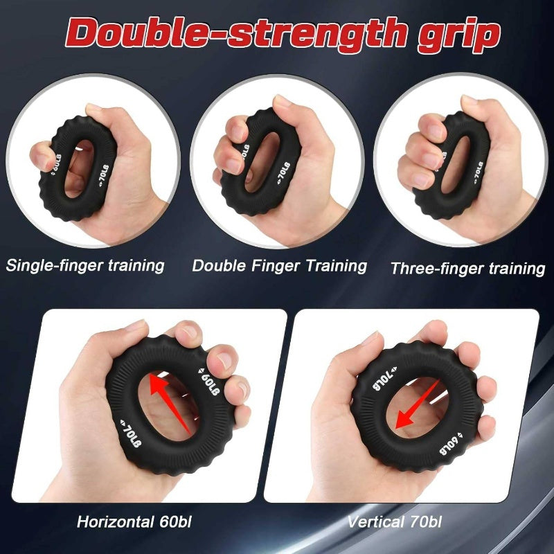 4pcs Grip Strength Trainer Kit - 11-220lbs Adjustable Forearm Gripper, Finger Exerciser & Wrist Strengthener for Men, Ergonomic Design with Red & Black Handles, Durable Non-Woven Material, Ideal for Hand & Wrist Rehabilitation, Hand Strength