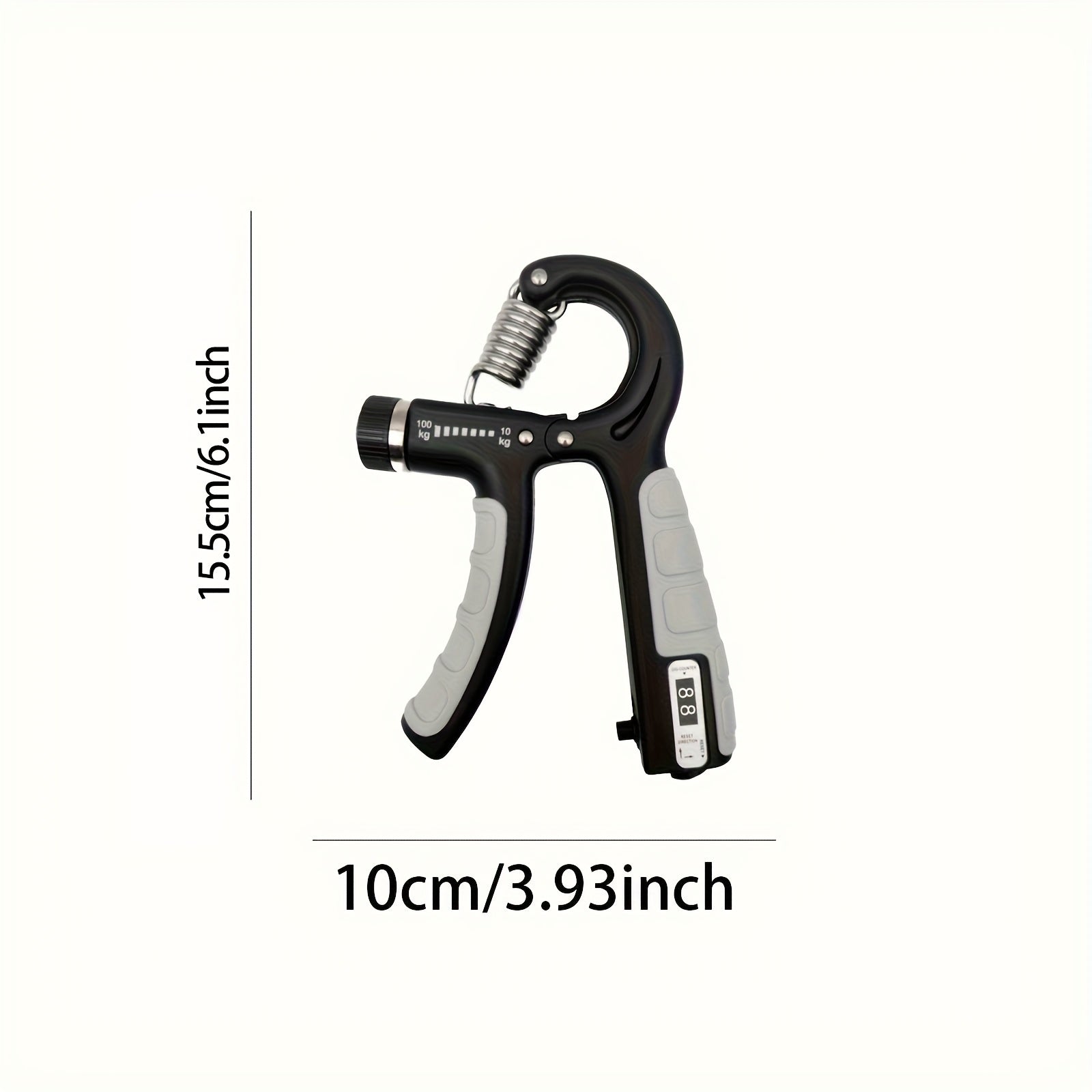 1pc Adjustable Grip Strength Trainer, 22.05-220.46LB Resistance, Stainless Steel & PP Anti-Slip Hand Gripper for Rock Climbing and Extreme Sports Training, Muscle Building and Injury Recovery Finger Exerciser, Fits All Sizes - Light Blue/Light Gray | Back