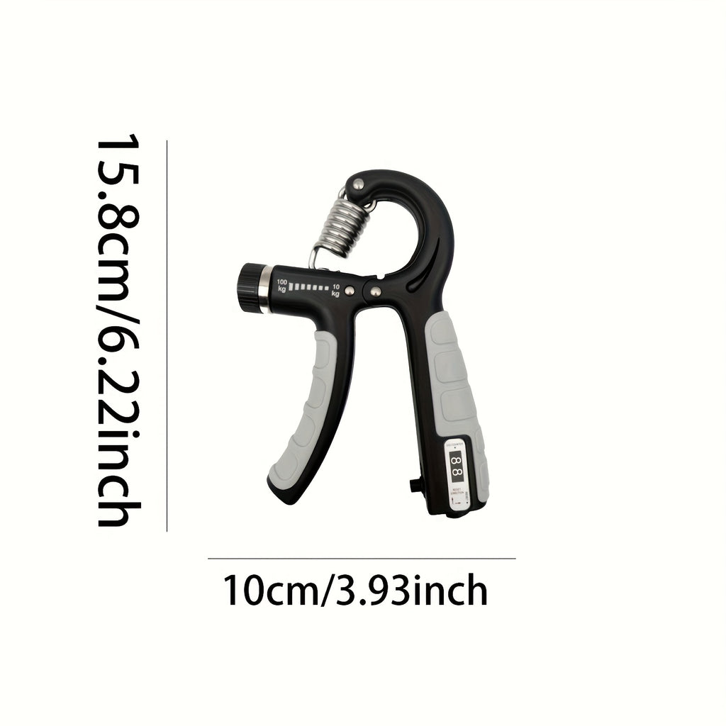 1pc Adjustable Grip Strength Trainer, 22.05-220.46LB Resistance, Stainless Steel & PP Anti-Slip Hand Gripper for Rock Climbing and Extreme Sports Training, Muscle Building and Injury Recovery Finger Exerciser, Fits All Sizes - Light Blue/Light Gray | Back