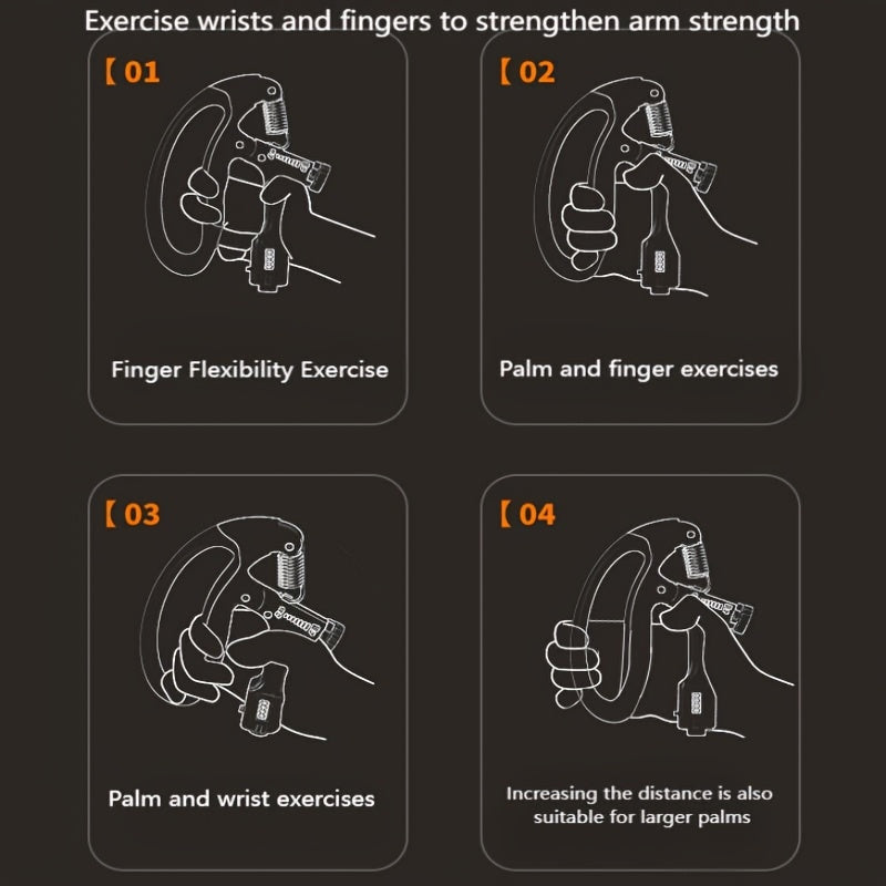 A Set of 5 Mechanical Counting Grip Strengtheners Ranging from 22.05-220.46LB, Designed for Professional Hand Strengthening Training with Adjustable Resistance. This Finger Trainer Enhances Muscle Coordination And Increases Hand Strength. It'S Portable