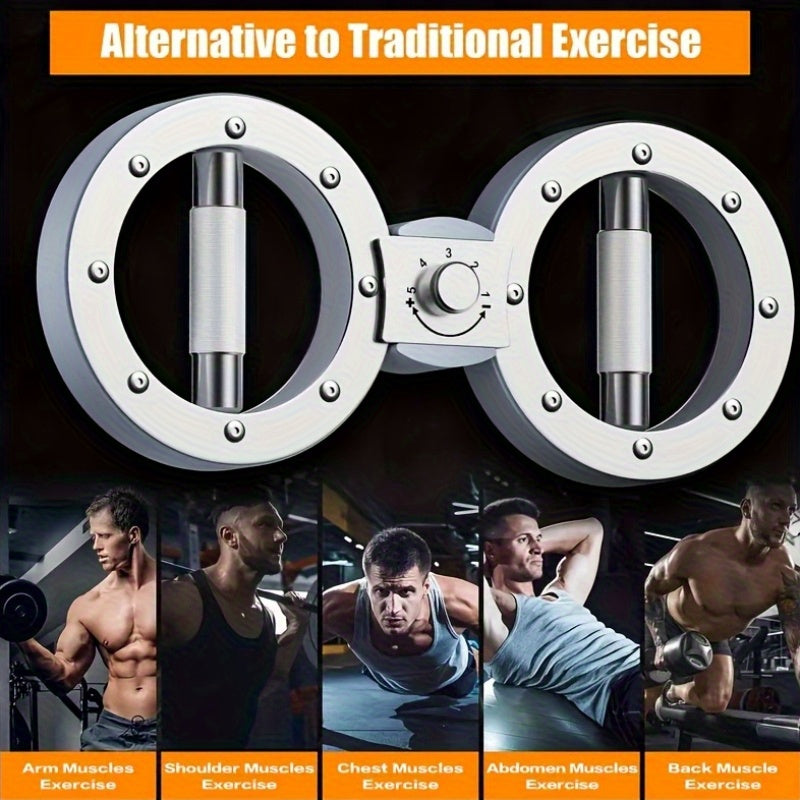 Adjustable Resistance Speed Arm Machine - 360° Rotating Forearm Trainer & Grip Strengthener with Dual Wheels, Stainless Steel - Core, Chest, Triceps & Biceps Workouts for Home Gym, Boxing, Combat Training - No Power Needed, Use, Sleek Fitness Equipment,