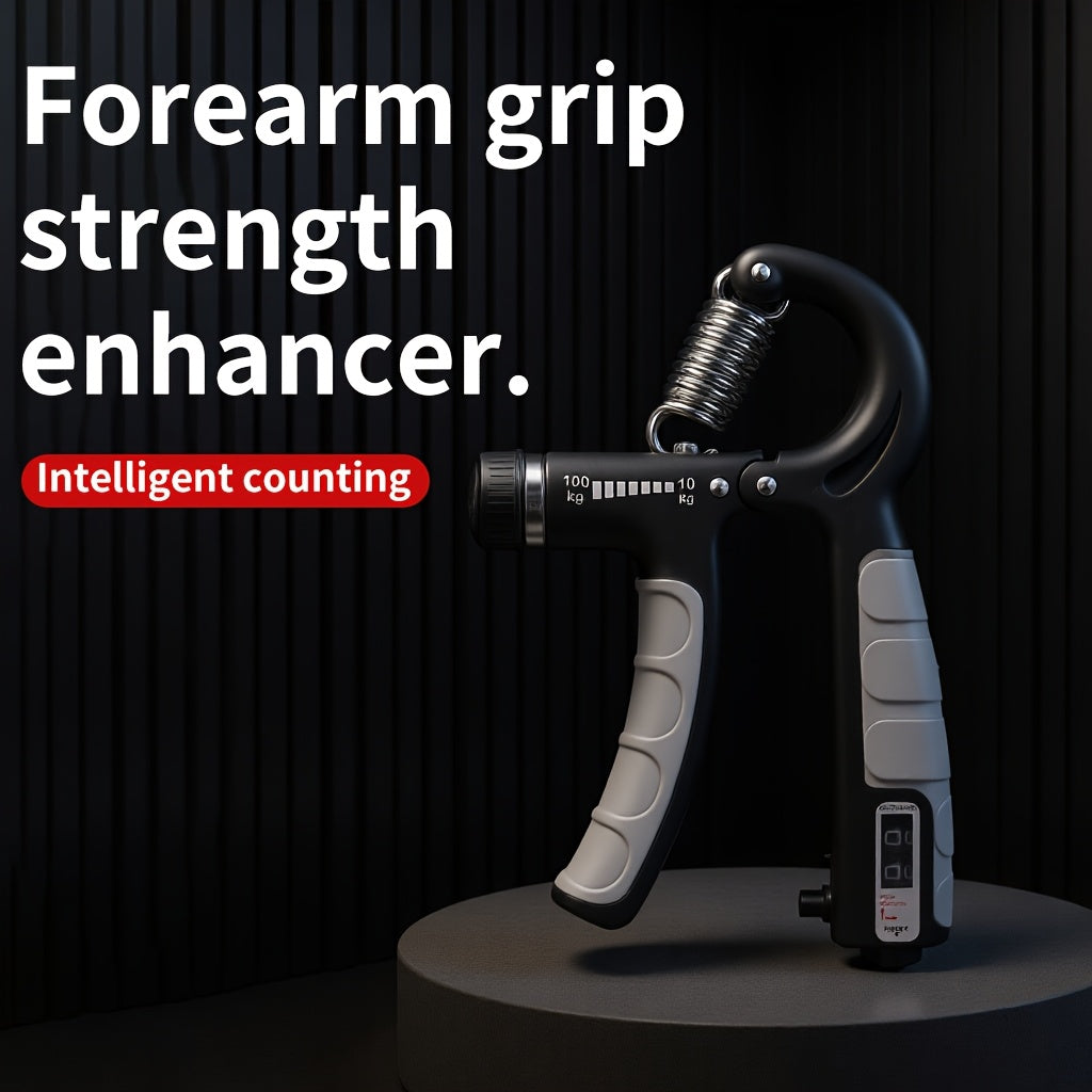 1pc Adjustable Grip Strength Trainer, 22.05-220.46LB Resistance, Stainless Steel & PP Anti-Slip Hand Gripper for Rock Climbing and Extreme Sports Training, Muscle Building and Injury Recovery Finger Exerciser, Fits All Sizes - Light Blue/Light Gray | Back