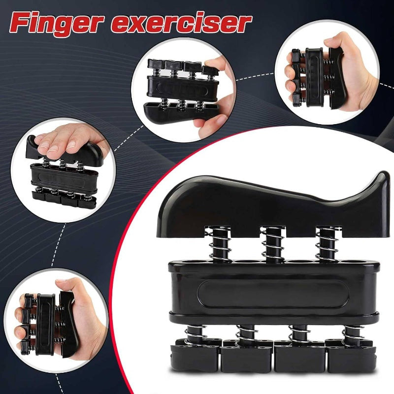 4pcs Grip Strength Trainer Kit - 11-220lbs Adjustable Forearm Gripper, Finger Exerciser & Wrist Strengthener for Men, Ergonomic Design with Red & Black Handles, Durable Non-Woven Material, Ideal for Hand & Wrist Rehabilitation, Hand Strength