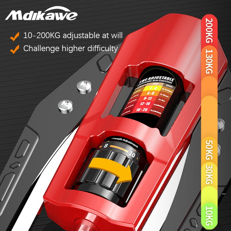 Mdikawe Basic Adjustable Hydraulic Power Arm Exercise Twister - 22-440lbs Chest Exerciser with 3-Level Adjustable Paddles, Ergonomic Design & Red/Black - Home Gym Fitness Equipment for Men & Women, Core Strength & Toned Arms, Gym Accessories, Versatile