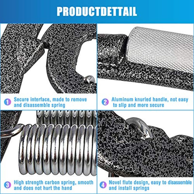 Professional Heavy-Duty Hand Grip Strengthener - 1200lbs Max Resistance, Adjustable Grip Strength Trainer with 6-Spring System, Non-Slip Base & Ergonomic Handle - Portable Muscle Builder for Home Gym, Office, Weightlifting, CrossFit - Ideal for Athletes,