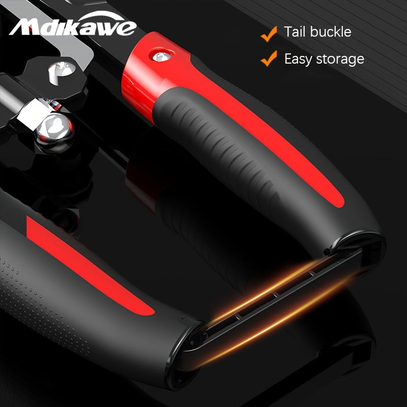 Mdikawe Basic Adjustable Hydraulic Power Arm Exercise Twister - 22-440lbs Chest Exerciser with 3-Level Adjustable Paddles, Ergonomic Design & Red/Black - Home Gym Fitness Equipment for Men & Women, Core Strength & Toned Arms, Gym Accessories, Versatile