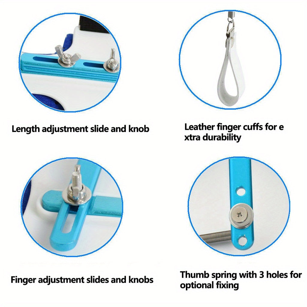 1 Adjustable Finger Exerciser for Hand, Wrist & Finger Rehabilitation - Ergonomic Comfort Fit, Stainless Steel with White Grips, Adjustable Resistance Levels (3.94-7.87inch) for Stroke Recovery, Muscular Dystrophy Prevention & Hand Relax