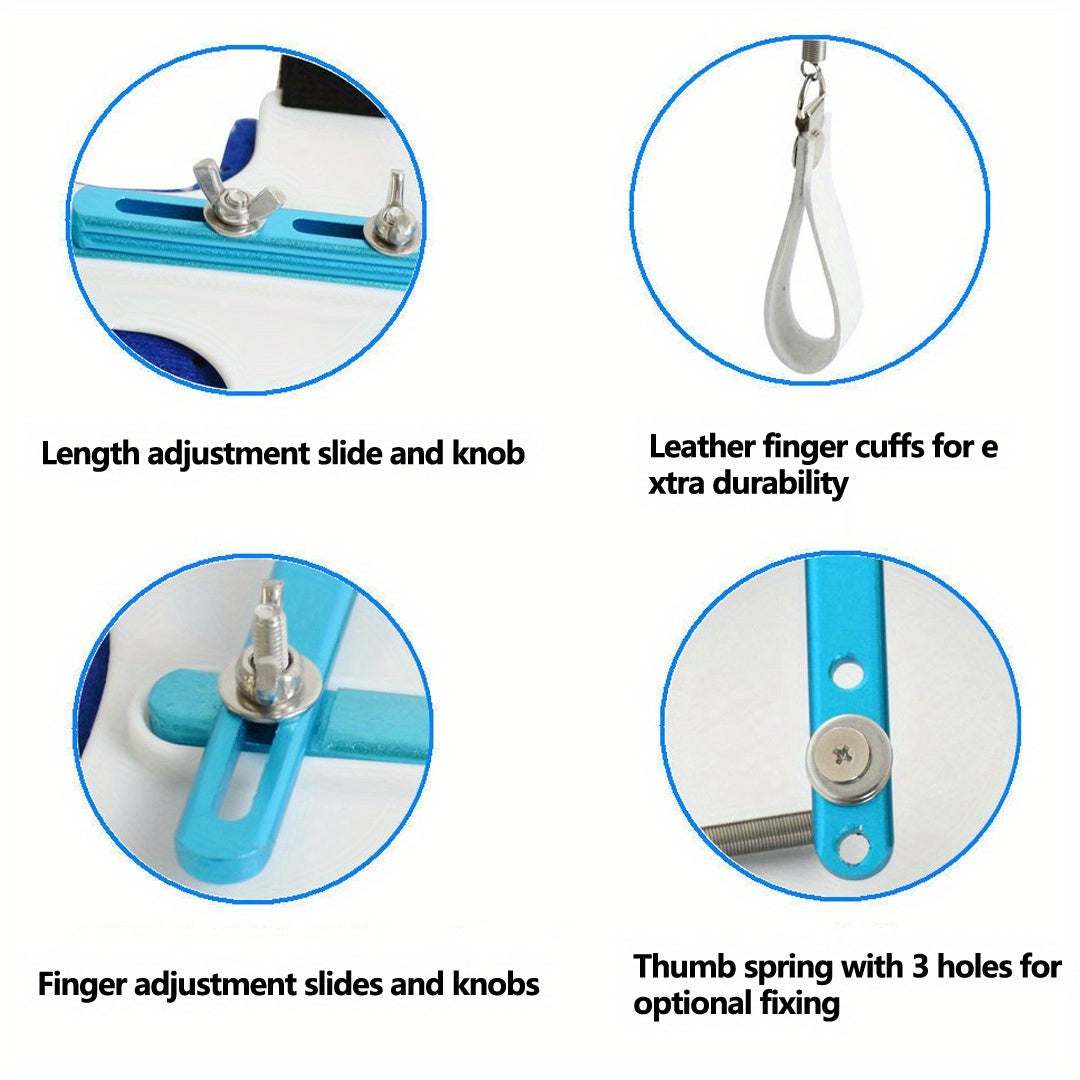 1 Adjustable Finger Exerciser for Hand, Wrist & Finger Rehabilitation - Ergonomic Comfort Fit, Stainless Steel with White Grips, Adjustable Resistance Levels (3.94-7.87inch) for Stroke Recovery, Muscular Dystrophy Prevention & Hand Relax