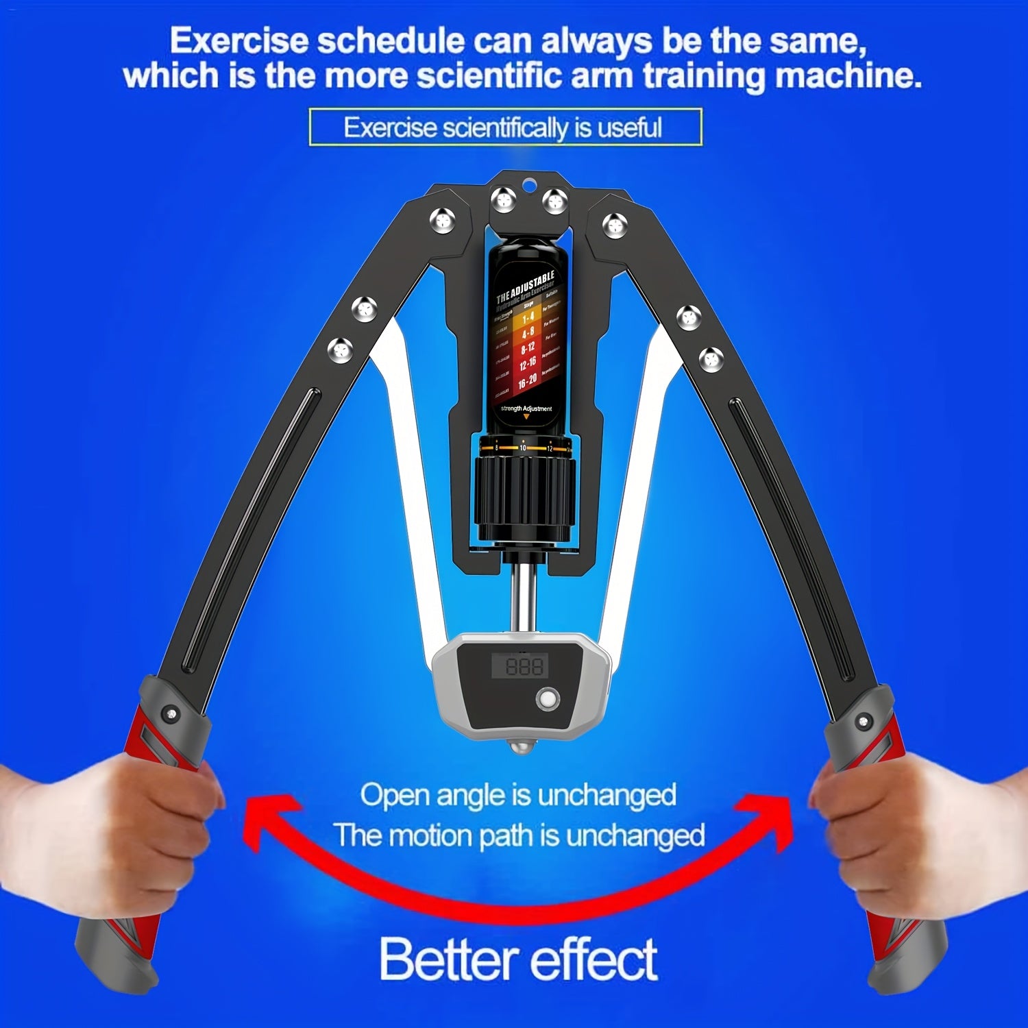 EAST MOUNT Heavy-Duty Twister Arm Exerciser with Counter - Adjustable 22-440lbs Hydraulic Arm Curl, Home Gym Strength Trainer for Biceps, Chest, Shoulders, Triceps - Ideal for Beginners & Advanced Users, Workout Accessories, Strength Training Tool,